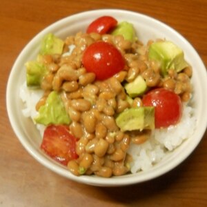 納豆の食べ方-アボカド＆トマト♪